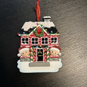 Christmas Holiday Ornament Two Children House Can Be Personalized New